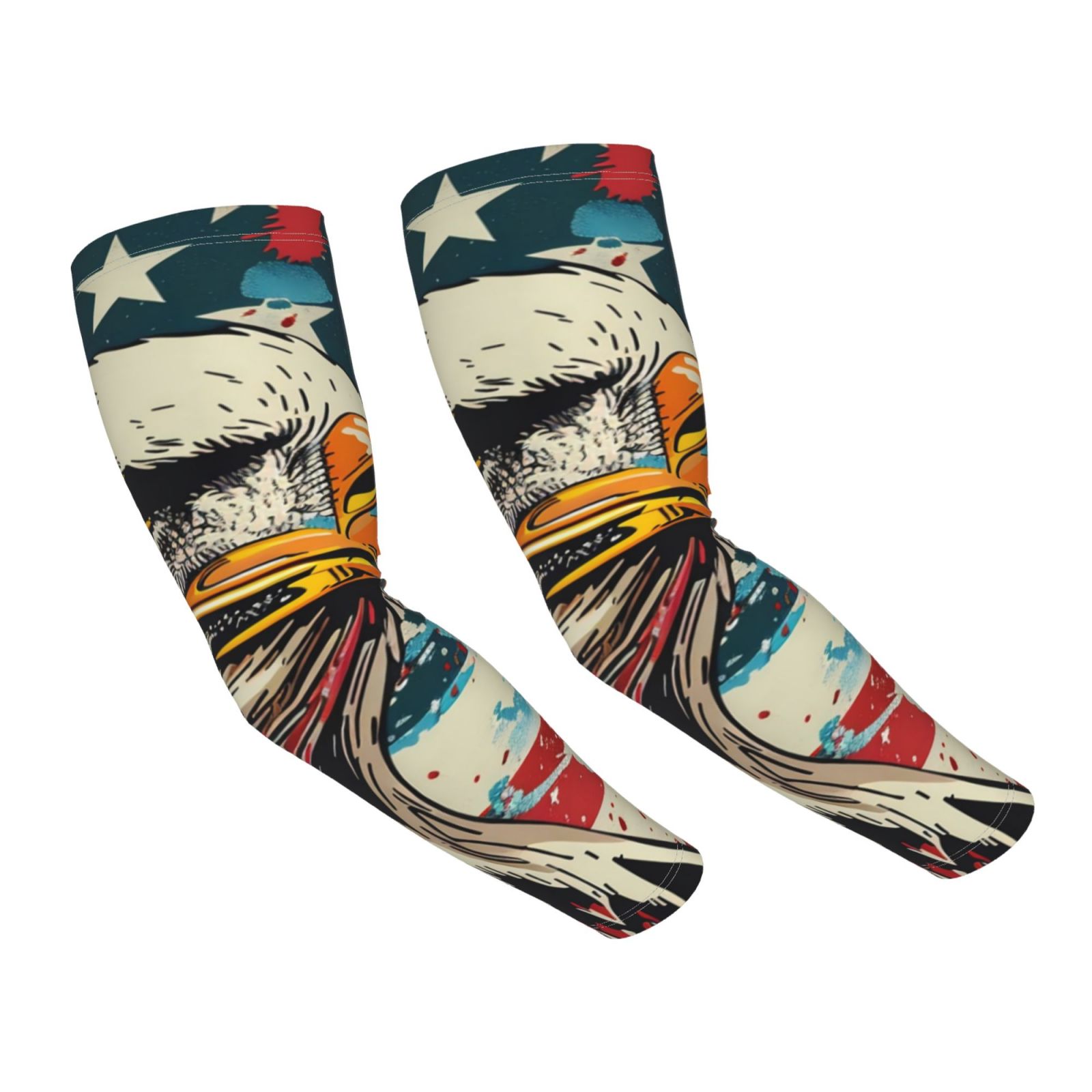 Daiia Retro American Eagle UV Sun Protection Arm Sleeves Cooling Compression Arm Sleeve