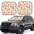 thumbnail image 1 of Daiia Retro Autum Mushrooms 2PCS Car Windshield Sun Shade, Foldable Sun Shield for Car Front Window, Auto Sun Blocker Visor Protector Universal for Truck SUV Pickup-Medium, 1 of 7