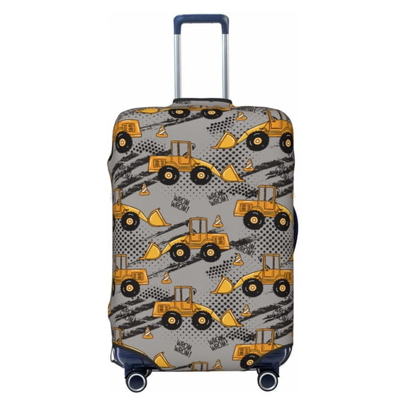 Daiia Retro Excavator Luggage Cover, Thickened Washable Travel Luggage Covers, Elastic Unique Baggage Covers for 18-20 inch Luggage-X-Large