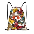 thumbnail image 1 of Daiia Retro Floral Butterfly Pattern Drawstring Backpack, Gym Bag, Lightweight Backpack, Water-Resistant Bag Travel Sports Backpack, Fitness Bag, Yoga Bag-Medium, 1 of 6