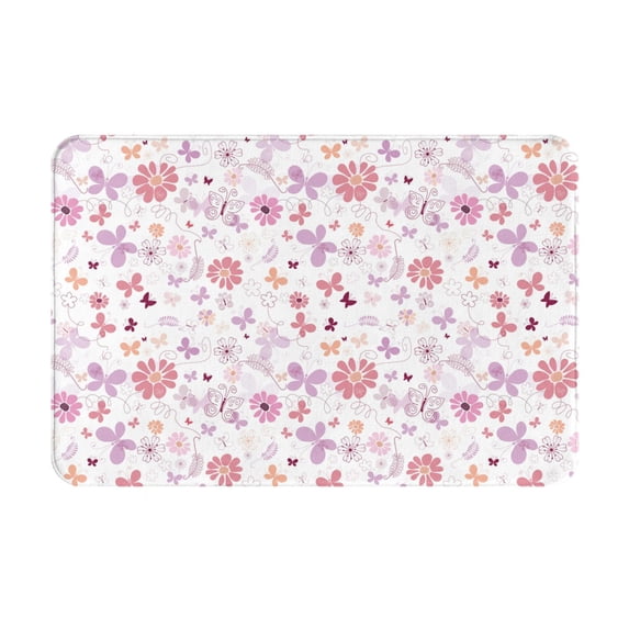 Daiia Retro Floral Front Door Mat, Heavy Duty Durable Welcome Mat for Outdoor Indoor, Dirt Trapper Waterproof Super Absorbent Door Mat, 16" x 24"