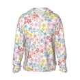 thumbnail image 1 of Daiia Retro Floral UPF 50+ Sun Protection Hoodie Jacket Lightweight Long Sleeve Sun Shirt for Women Men with Pocket Hiking Outdoor-, 1 of 9