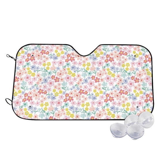 Daiia Retro Floral Windshield Sun Shade for Car SUV Truck (Medium ), Car Sun Shade Windshield, Car Shades for Front Windows, Sunshade for Car Windshield