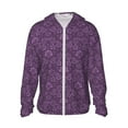 thumbnail image 1 of Daiia Retro Florals Purple UPF 50+ Sun Protection Hoodie Jacket Lightweight Long Sleeve Sun Shirt for Women Men with Pocket Hiking Outdoor-X-Large, 1 of 9