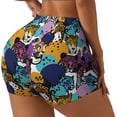 thumbnail image 1 of Daiia Retro Panther Pattern Women's Workout Shorts Biker Shorts - High Waisted Workout Spandex Tummy Control Gym Running Yoga Shorts-Large, 1 of 8