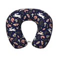 thumbnail image 1 of Daiia Retro Rabbit Flower Pattern Travel Pillow 100% Pure Memory Foam Travel Neck Pillow, Airplane Pillow U-Shaped Neck Pillow Ergonomic Travel Pillow, 1 of 8