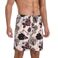 thumbnail image 1 of Daiia Retro Red Black Roses Mens Woven Stretch Pajama Short,Short Pajama Pants-4X-Large, 1 of 7