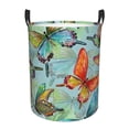 thumbnail image 1 of Daiia Retro Seamless Flying Butterflies Round Laundry Basket with Handles Thickened Waterproof Circular hamper,Dirty Clothes Storage Basket for Bedroom,Bathroom,College Dorm-Medium, 1 of 8