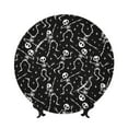 thumbnail image 1 of Daiia Retro Skeleton Dancing On Halloween Party Printed Pattern Ceramic Plate Dinner Plates Bone China Decorative Plates with Display Stand Art Ceramic Ornaments for Wall Hanging Decoration-6in, 1 of 6