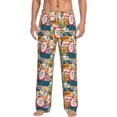 thumbnail image 1 of Daiia Retro Summer Stamp Men's Sleep Pant with Pockets and Drawstring,Pajama Pants-Small, 1 of 9