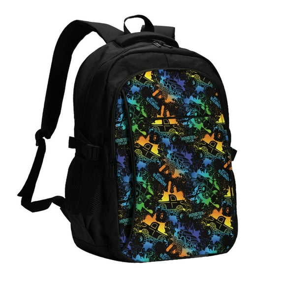 Daiia Retro Truck Pattern USB Charging Backpack for Men and Women, Anti-Theft Backpack,Travel Backpack,School Backpack,College Backpack,Laptop Backpack