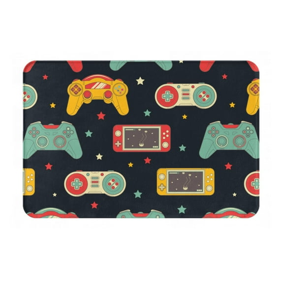 Daiia Retro Video Game Front Door Mat, Heavy Duty Durable Welcome Mat for Outdoor Indoor, Dirt Trapper Waterproof Super Absorbent Door Mat, 16" x 24"