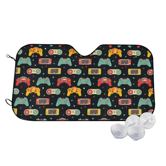 Daiia Retro Video Game Windshield Sun Shade for Car SUV Truck (Small ), Car Sun Shade Windshield, Car Shades for Front Windows, Sunshade for Car Windshield