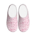 thumbnail image 1 of Daiia Ribbon Bow Print Women’s Fuzzy Slippers Memory Foam Lightweight House Shoes Cozy Loafer Flannel House Shoes-44/45, 1 of 7