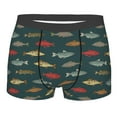 thumbnail image 1 of Daiia River Freshwater Fish Men's Underwear Boxer Briefs, Cotton Stretch Moisture-Wicking Underwear-Medium, 1 of 9