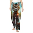 thumbnail image 1 of Daiia Riverside Meditating Cat Women's Sleep Pant with Pockets and Drawstring,Pajama Pants-Large, 1 of 9