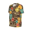 thumbnail image 1 of Daiia Robot and Monsters Mens Baseball Jersey Button Down Shirts Short Sleeve Sports Uniforms-Large, 1 of 9