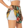 thumbnail image 1 of Daiia Robot and Monsters Pattern Women's 2 in 1 Running Shorts - Lightweight Athletic Workout Gym Yoga Shorts Liner with Phone Pockets-Medium, 1 of 7