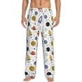 thumbnail image 1 of Daiia Rocket Planets Men's Sleep Pant with Pockets and Drawstring,Pajama Pants-X-Large, 1 of 9