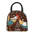 thumbnail image 1 of Daiia Rooster And Chicken Pattern Lunch Bag , Insulated Lunch Box, Small Leakproof Cooler Food Lunch Containers Reusable High Capacity Lunch Tote Bags-One Size, 1 of 6