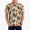 thumbnail image 1 of Daiia Rooster Pattern Men’s Polo Shirts,Solid Deck Shirt,Classic Fit, Breathable Cotton Polo for Casual and Sport Wear-3X-Large, 1 of 7
