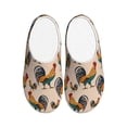 thumbnail image 1 of Daiia Rooster Print Women’s Fuzzy Slippers Memory Foam Lightweight House Shoes Cozy Loafer Flannel House Shoes-42/43, 1 of 7