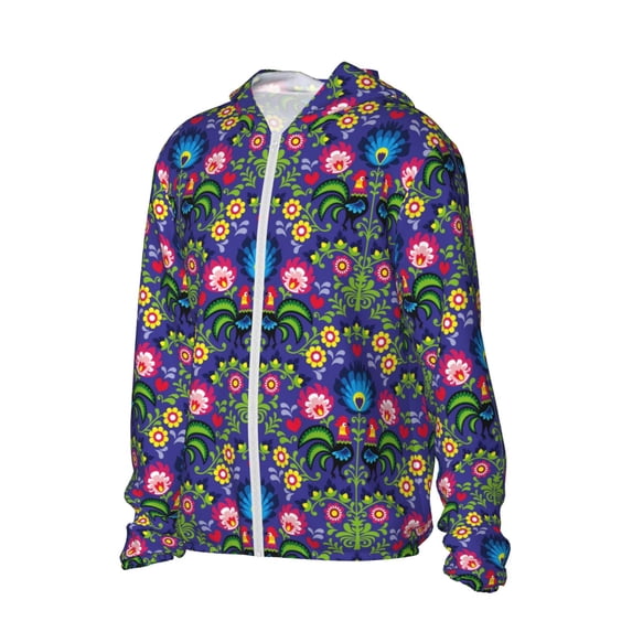 Daiia Roosters 1 UPF 50+ Sun Protection Hoodie Jacket Lightweight Long Sleeve Sun Shirt for Women Men with Pocket Hiking Outdoor-