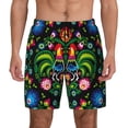 thumbnail image 1 of Daiia Roosters and Flowers Mens Swim Trunks Swim Shorts Quick Dry Swim Shorts with Mesh Lining Pockets-X-Large, 1 of 9