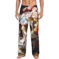 thumbnail image 1 of Daiia Rose Floral Skull Men's Sleep Pant with Pockets and Drawstring,Pajama Pants-X-Large, 1 of 9