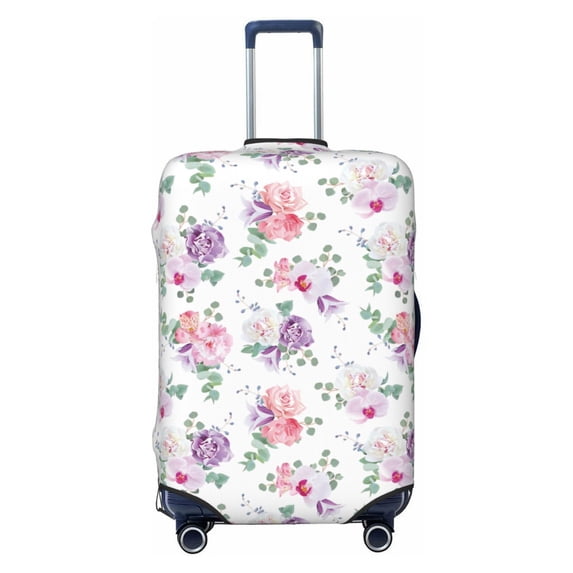 Daiia Rose Flower B Luggage Cover, Thickened Washable Travel Luggage Covers, Elastic Unique Baggage Covers for 18-20 inch Luggage-Medium