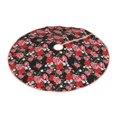 thumbnail image 1 of Daiia Rose Flowers Drawing Merry Christmas Tree Skirt , Xmas Large Lace-up Tree Skirt, Santa Snowflakes Rustic Home Decorations New Year Party Farmhouse Decor-30", 1 of 7