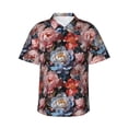 thumbnail image 1 of Daiia Rose Flowers Hawaiian Shirt for Men Gentle Cotton Regular Short Sleeve Casual-3X-Large, 1 of 9
