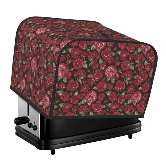 Daiia Rose Flowers Pattern 4 slice Toaster Cover, Toaster Appliance Dust-proof Cover For Kitchen Small Appliance Dust Cover and Fingerprint Protection