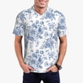 thumbnail image 1 of Daiia Rose Flowers Pattern Men’s Polo Shirts,Solid Deck Shirt,Classic Fit, Breathable Cotton Polo for Casual and Sport Wear-3X-Large, 1 of 9