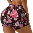 thumbnail image 1 of Daiia Rose Flowers Pattern Women's Workout Shorts Biker Shorts - High Waisted Workout Spandex Tummy Control Gym Running Yoga Shorts-Small, 1 of 8
