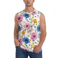 thumbnail image 1 of Daiia Rose Flowers Printed Men's Tank Tops,Casual Soft Sleeveless Gym Muscle Shirts Bodybuilding Tee-Small, 1 of 8