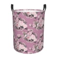 thumbnail image 1 of Daiia Rose Flowers Round Laundry Basket with Handles Thickened Waterproof Circular hamper,Dirty Clothes Storage Basket for Bedroom,Bathroom,College Dorm-Small, 1 of 8