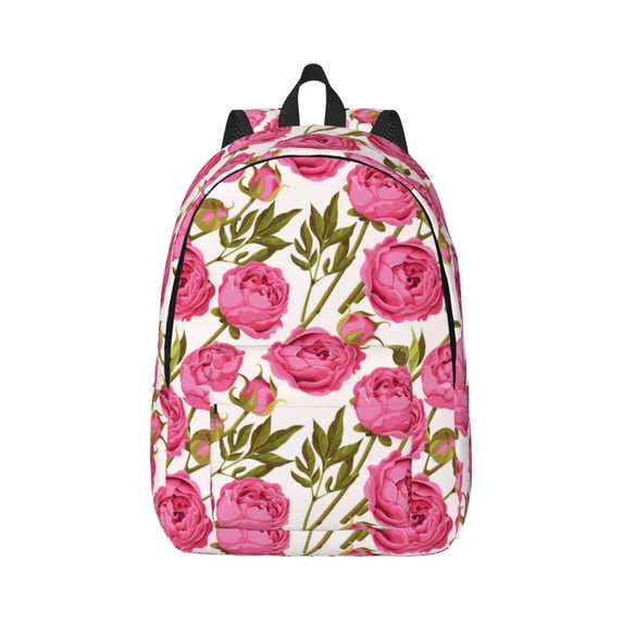 Daiia Rose Flowers Vintage Canvas Backpack for Men and Women ,Hiking Backpack,Travel Laptop Bag for School,Large Capacity Backpack