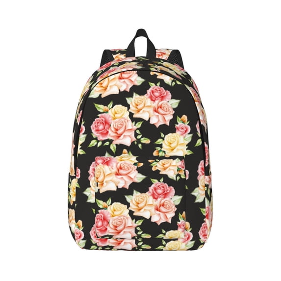 Daiia Rose Flowers Vintage Canvas Backpack for Men and Women ,Hiking Backpack,Travel Laptop Bag for School,Large Capacity Backpack