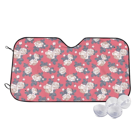 Daiia Rose Flowers Windshield Sun Shade for Car SUV Truck (Medium ), Car Sun Shade Windshield, Car Shades for Front Windows, Sunshade for Car Windshield