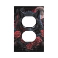 thumbnail image 1 of Daiia Rose Full Moon Black Wolf Pattern Decorator Wall Plate Child Safe Outlet Cover, Switch and Outlet Covers,Size 1-Gang 5.0" x3.0" , Polycarbonate Thermoplastic-Style S, 1 of 6