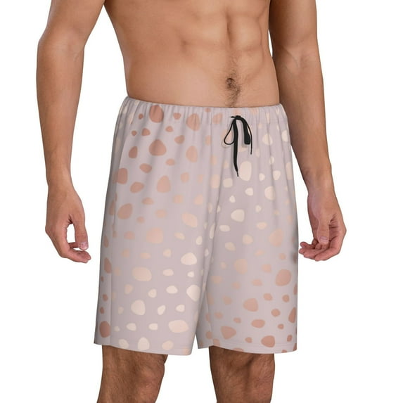 Daiia Rose Gold Abstract Spots 1 Mens Woven Stretch Pajama Short,Short Pajama Pants-XX-Large