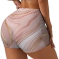 thumbnail image 1 of Daiia Rose Gold Glitter Splatter Pattern Women's Workout Shorts Biker Shorts - High Waisted Workout Spandex Tummy Control Gym Running Yoga Shorts-Large, 1 of 8
