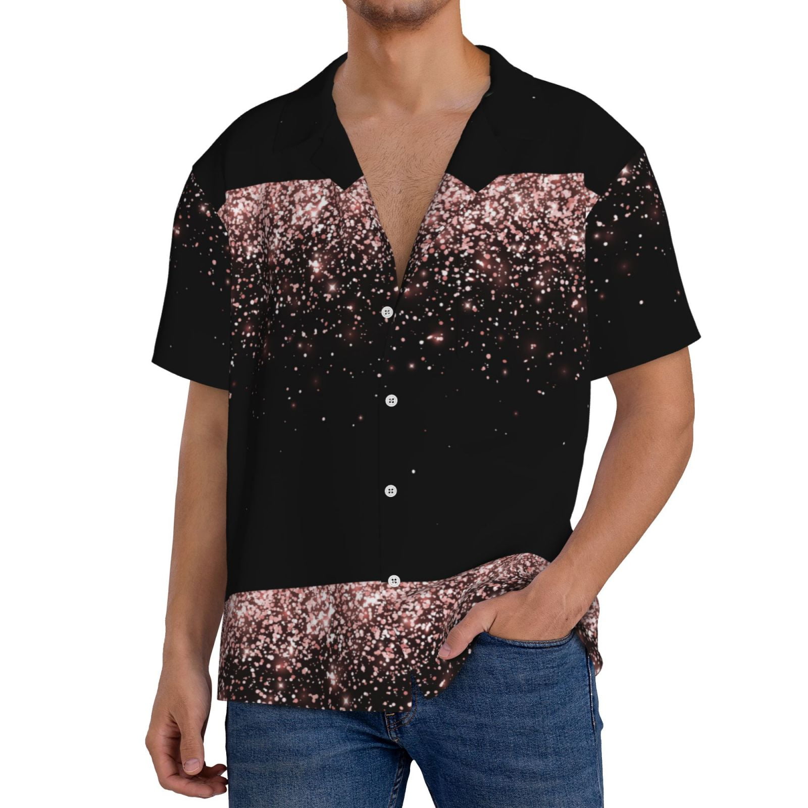 Pink Gold Marble Men's Short Sleeve Shirt