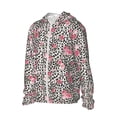 thumbnail image 1 of Daiia Rose Mix Leopard 3 UPF 50+ Sun Protection Hoodie Jacket Lightweight Long Sleeve Sun Shirt for Women Men with Pocket Hiking Outdoor-Large, 1 of 7