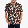 thumbnail image 1 of Daiia Rose Rabbit Pattern Men’s Polo Shirts,Solid Deck Shirt,Classic Fit, Breathable Cotton Polo for Casual and Sport Wear-4X-Large, 1 of 9