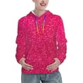 thumbnail image 1 of Daiia Rose Red Glitter Pattern Women's Fashion Hoodies & Sweatshirts with Kangaroo Pocket Hooded Sweatshirt with Eye-catching Drawstrings-X-Large, 1 of 7