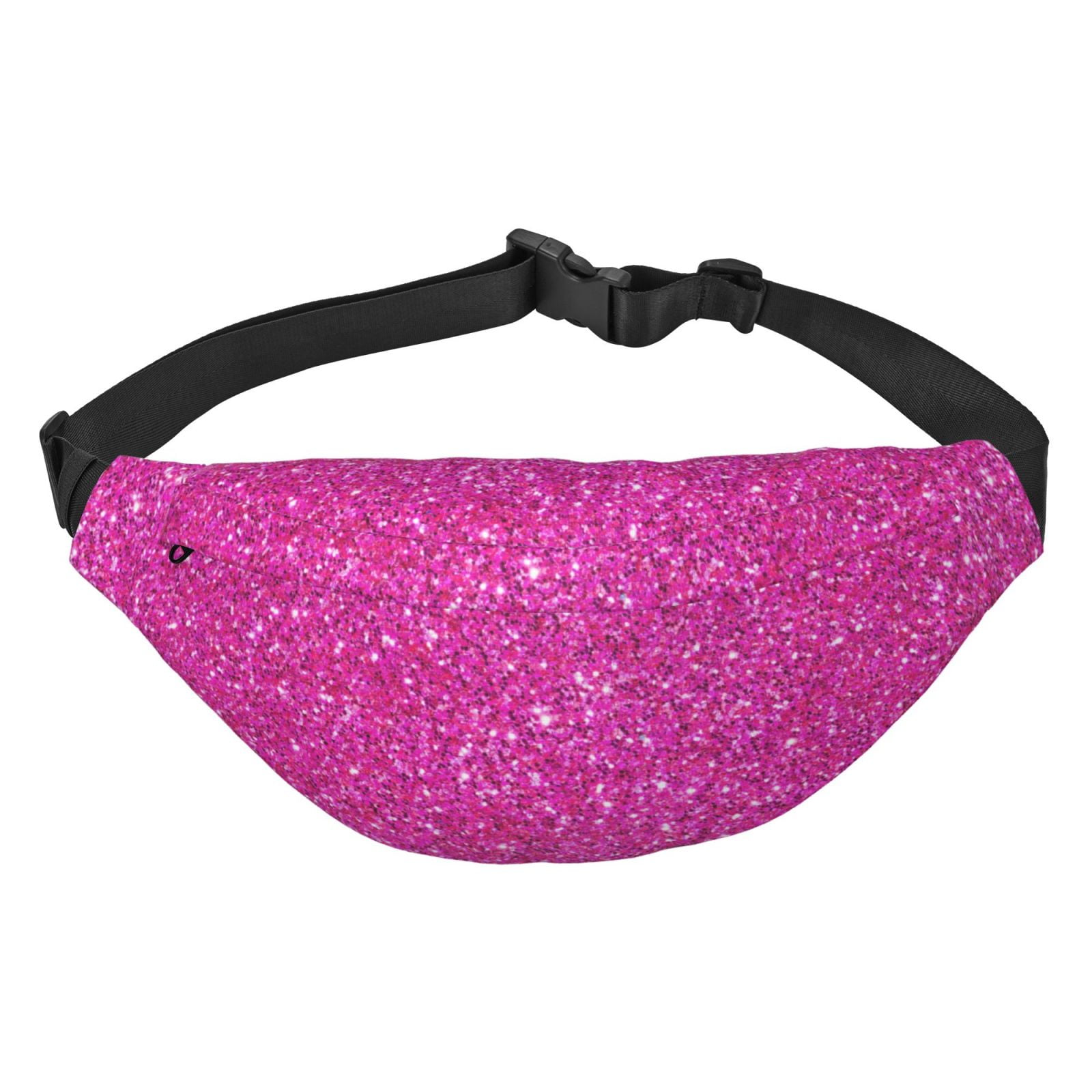 Daiia Rose Red Glitter Versatile Waist Bag for Men and Women Fanny Pack Adjustable Belt Bag Adjustable Belt and Multiple Pockets