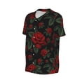 thumbnail image 1 of Daiia Roses Mens Baseball Jersey Button Down Shirts Short Sleeve Sports Uniforms-Large, 1 of 9