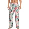 thumbnail image 1 of Daiia Roses and Butterflies Men's Sleep Pant with Pockets and Drawstring,Pajama Pants-Small, 1 of 9